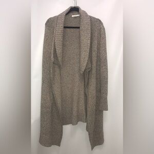 CAbi Sweater Small Knit‎ Open Cardigan Tan Oatmeal Confetti Duster Style #900
